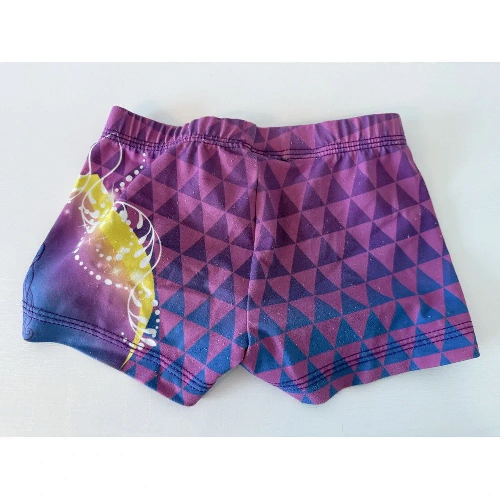 Disney Elite GK CM Compression‎ Shorts Gymnastics Dance Cheer Pink Belle Beauty